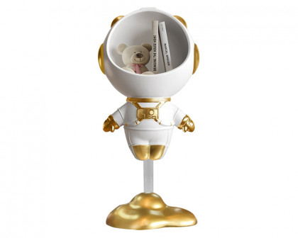 HMR Astronaut Resin Figurine Floating Side Table with Storage - Gold