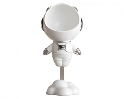 HMR Astronaut Resin Figurine Floating Side Table with Storage - White