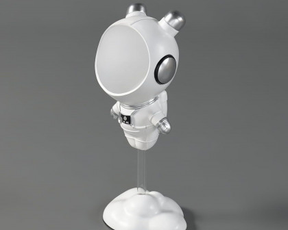 HMR Astronaut Resin Figurine Floating Side Table with Storage - White