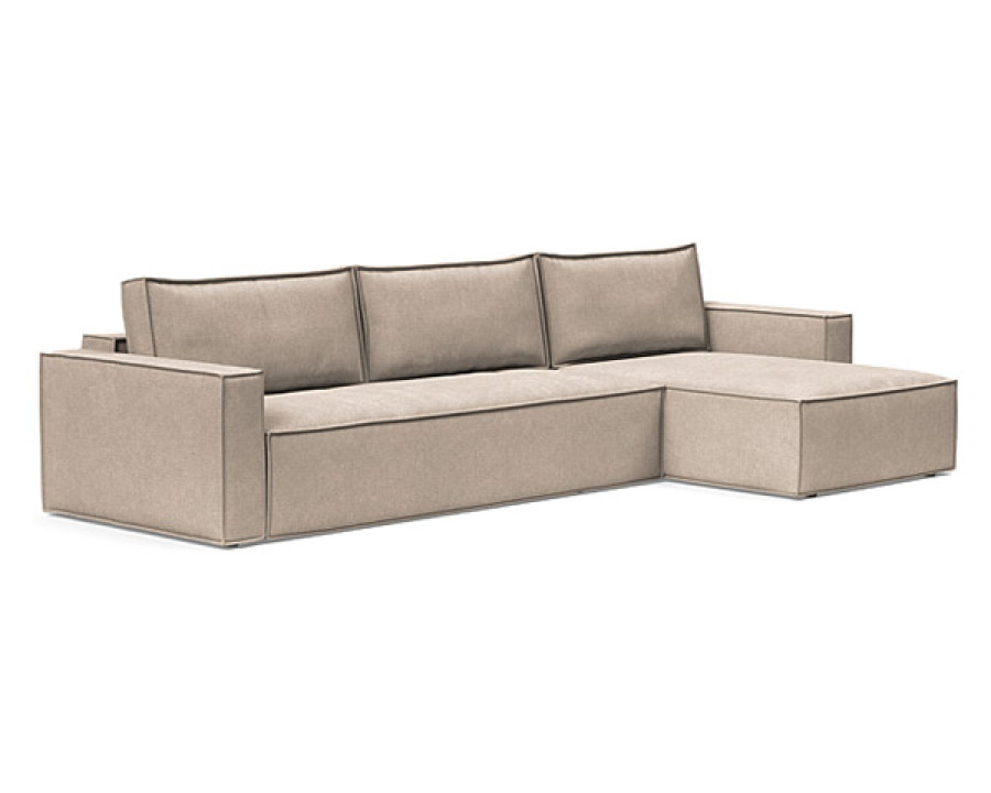 Innovation Living Newilla Sofa Bed With Lounger with Standard Arms - 257 Adario Taupe