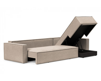 Innovation Living Newilla Sofa Bed With Lounger with Standard Arms - 257 Adario Taupe