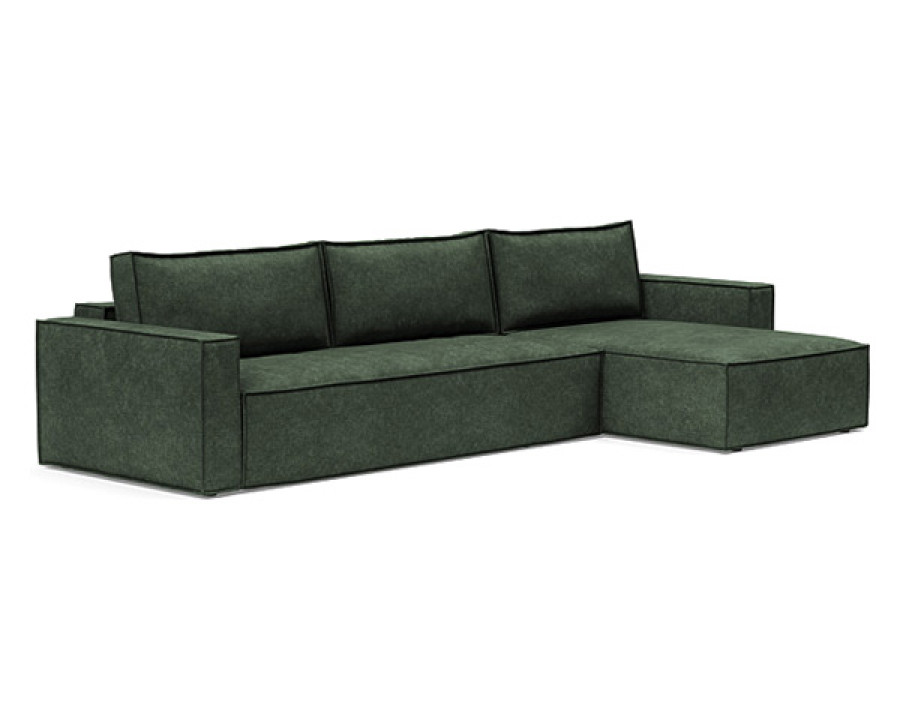 Innovation Living Newilla Sofa Bed With Lounger with Standard Arms - 281 Avella Pine Green