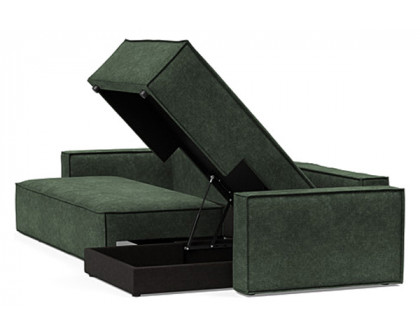 Innovation Living Newilla Sofa Bed With Lounger with Standard Arms - 281 Avella Pine Green