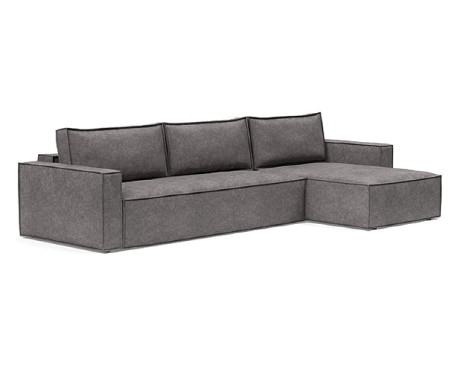 Innovation Living Newilla Sofa Bed With Lounger with Standard Arms - 282 Avella Warm Grey