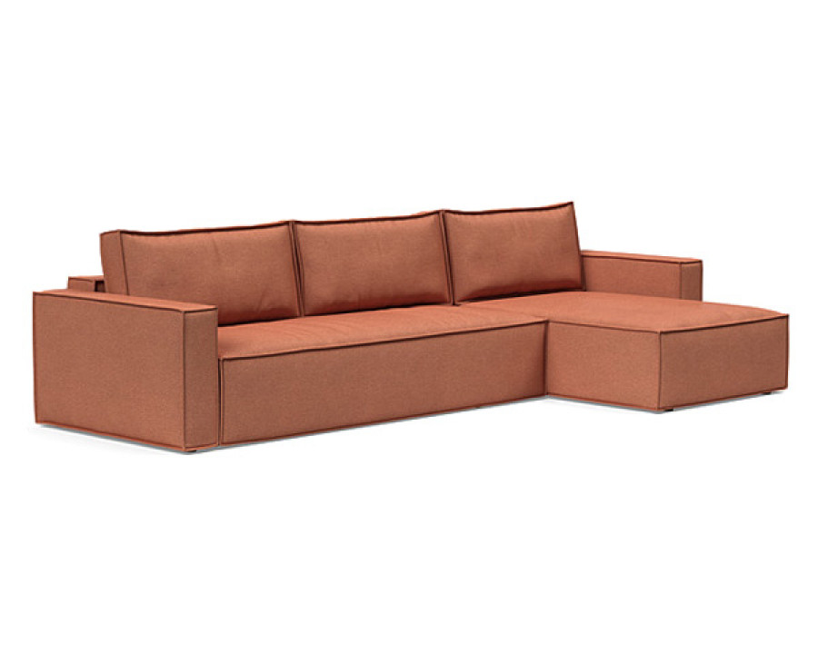 Innovation Living Newilla Sofa Bed With Lounger with Standard Arms - 301 Weda Rust