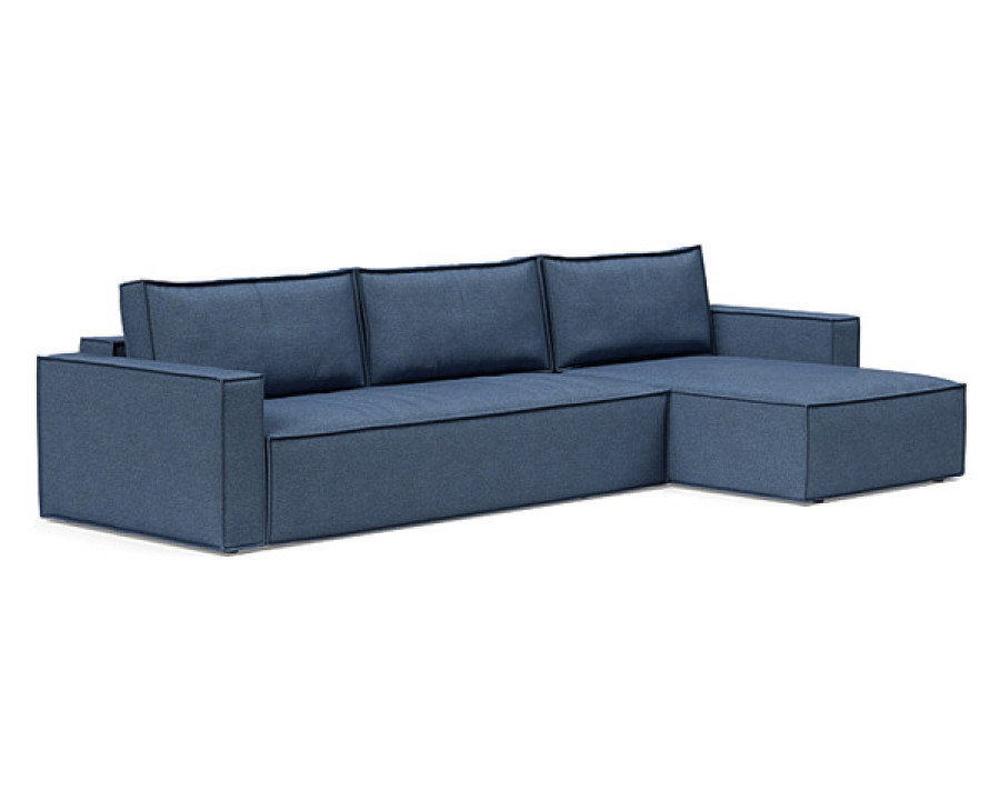 Innovation Living Newilla Sofa Bed With Lounger with Standard Arms - 302 Weda Blue