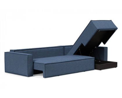 Innovation Living Newilla Sofa Bed With Lounger with Standard Arms - 302 Weda Blue