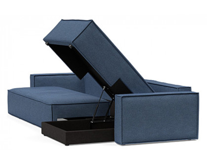 Innovation Living Newilla Sofa Bed With Lounger with Standard Arms - 302 Weda Blue