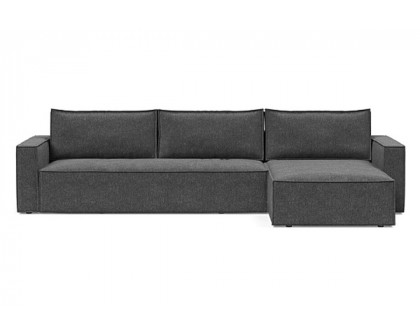 Innovation Living Newilla Sofa Bed With Lounger with Standard Arms - 350 Taura Deep Grey