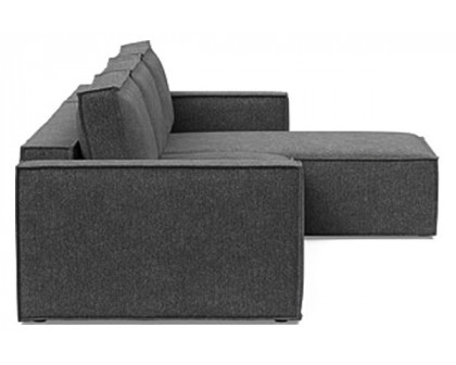 Innovation Living Newilla Sofa Bed With Lounger with Standard Arms - 350 Taura Deep Grey