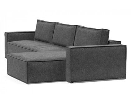 Innovation Living Newilla Sofa Bed With Lounger with Standard Arms - 350 Taura Deep Grey