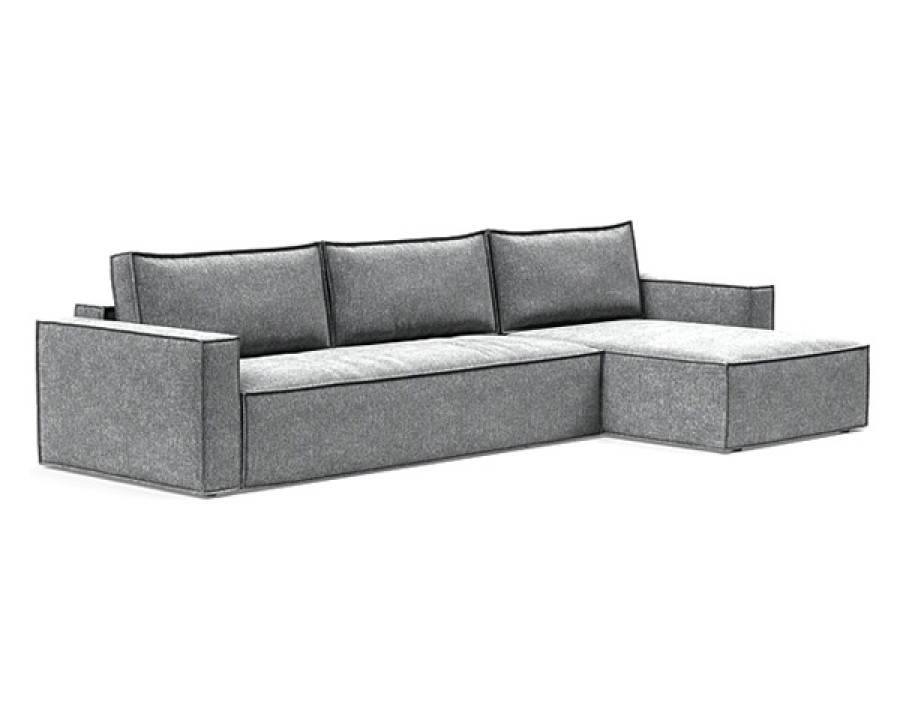 Innovation Living Newilla Sofa Bed With Lounger with Standard Arms - 351 Taura Slate Grey