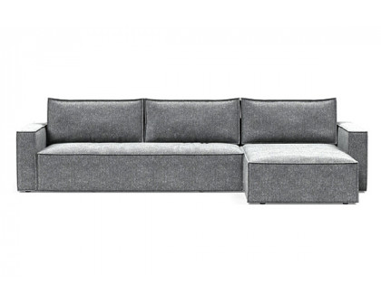 Innovation Living Newilla Sofa Bed With Lounger with Standard Arms - 351 Taura Slate Grey