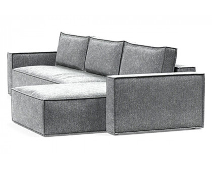 Innovation Living Newilla Sofa Bed With Lounger with Standard Arms - 351 Taura Slate Grey