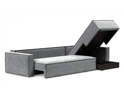 Innovation Living Newilla Sofa Bed With Lounger with Standard Arms - 351 Taura Slate Grey