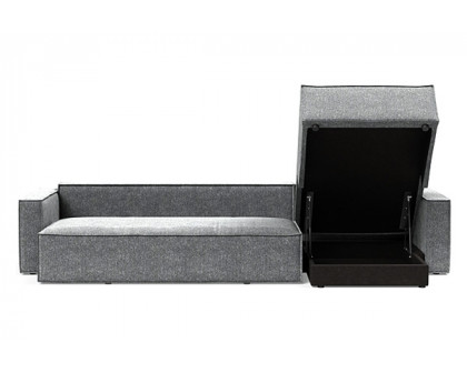 Innovation Living Newilla Sofa Bed With Lounger with Standard Arms - 351 Taura Slate Grey