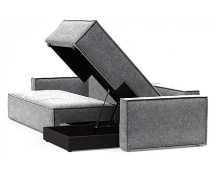 Innovation Living Newilla Sofa Bed With Lounger with Standard Arms - 351 Taura Slate Grey