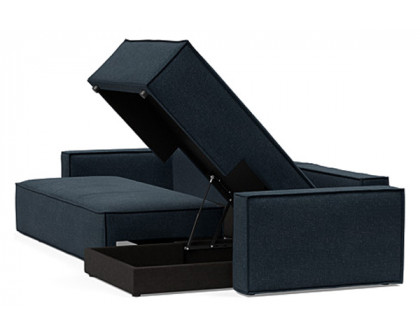 Innovation Living Newilla Sofa Bed With Lounger with Standard Arms - 515 Nist Blue