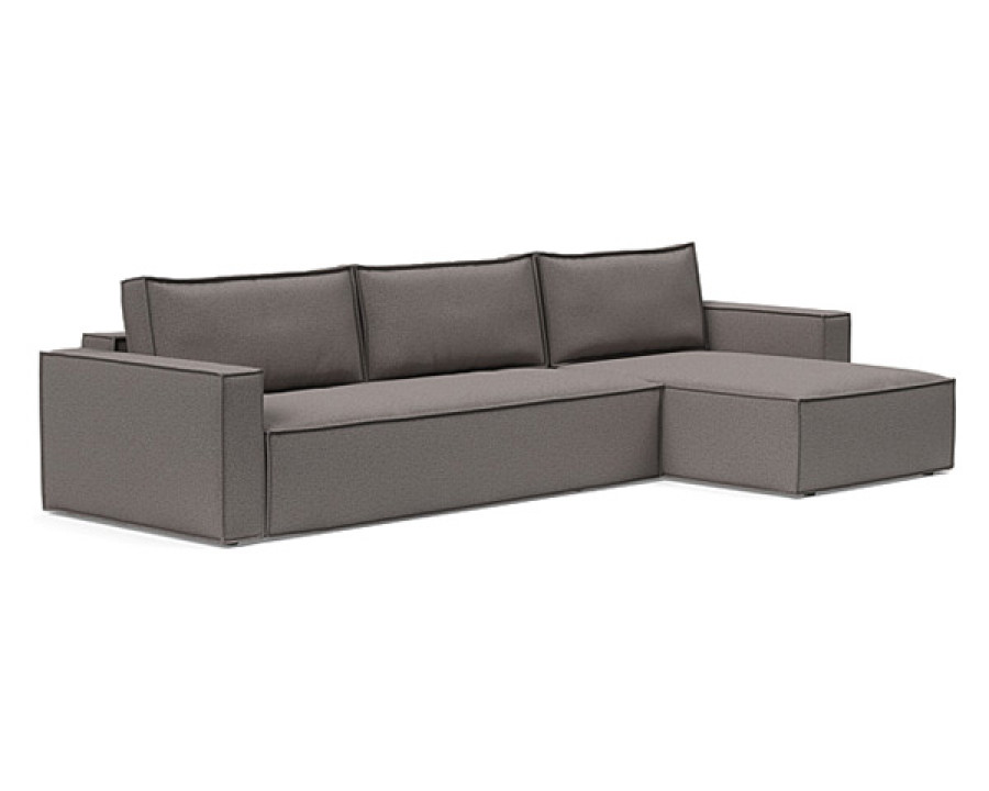 Innovation Living Newilla Sofa Bed With Lounger with Standard Arms - 521 Mixed Dance Grey