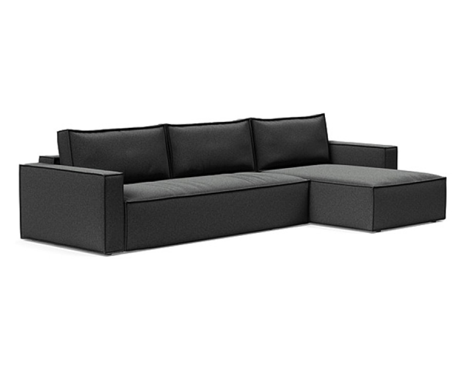 Innovation Living Newilla Sofa Bed With Lounger with Standard Arms - 529 Bouclé Charcoal