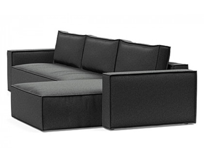 Innovation Living Newilla Sofa Bed With Lounger with Standard Arms - 529 Bouclé Charcoal