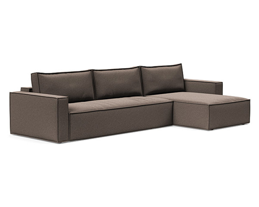 Innovation Living Newilla Sofa Bed With Lounger with Standard Arms - 530 Bouclé Taupe