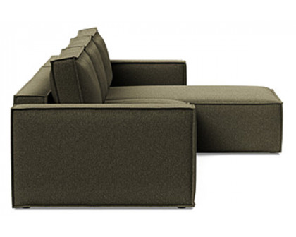 Innovation Living Newilla Sofa Bed With Lounger with Standard Arms - 535 Bouclé Forest Green