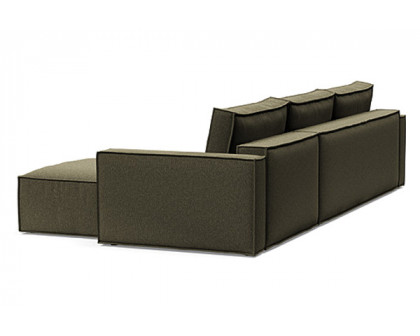 Innovation Living Newilla Sofa Bed With Lounger with Standard Arms - 535 Bouclé Forest Green