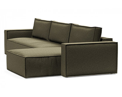 Innovation Living Newilla Sofa Bed With Lounger with Standard Arms - 535 Bouclé Forest Green