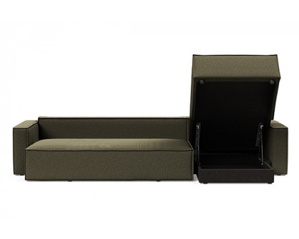 Innovation Living Newilla Sofa Bed With Lounger with Standard Arms - 535 Bouclé Forest Green