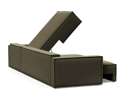 Innovation Living Newilla Sofa Bed With Lounger with Standard Arms - 535 Bouclé Forest Green