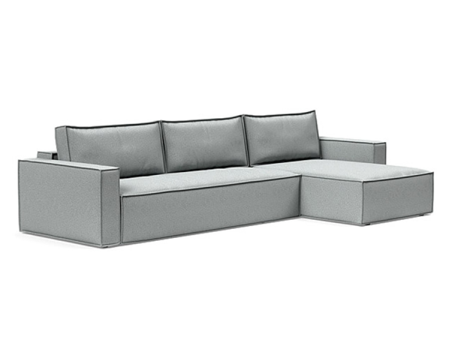 Innovation Living Newilla Sofa Bed With Lounger with Standard Arms - 538 Melange Light Grey