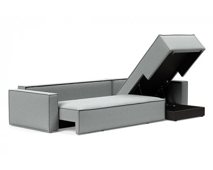 Innovation Living Newilla Sofa Bed With Lounger with Standard Arms - 538 Melange Light Grey