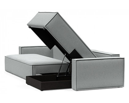 Innovation Living Newilla Sofa Bed With Lounger with Standard Arms - 538 Melange Light Grey