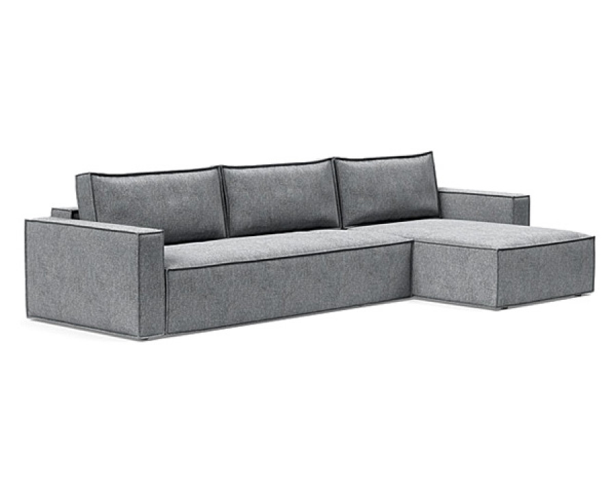 Innovation Living Newilla Sofa Bed With Lounger with Standard Arms - 565 Twist Granite