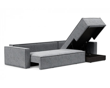 Innovation Living Newilla Sofa Bed With Lounger with Standard Arms - 565 Twist Granite