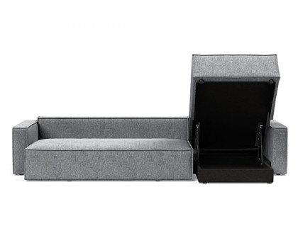 Innovation Living Newilla Sofa Bed With Lounger with Standard Arms - 565 Twist Granite