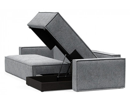 Innovation Living Newilla Sofa Bed With Lounger with Standard Arms - 565 Twist Granite