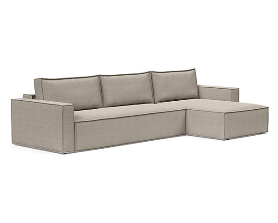 Innovation Living Newilla Sofa Bed With Lounger with Standard Arms - 579 Kenya Gravel