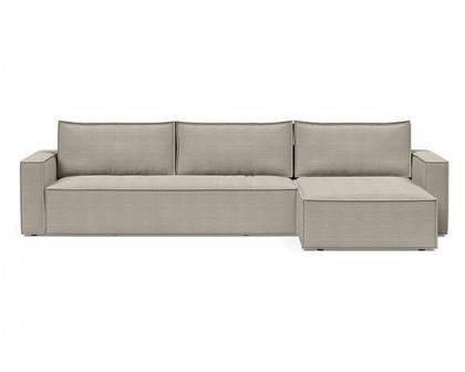 Innovation Living Newilla Sofa Bed With Lounger with Standard Arms - 579 Kenya Gravel