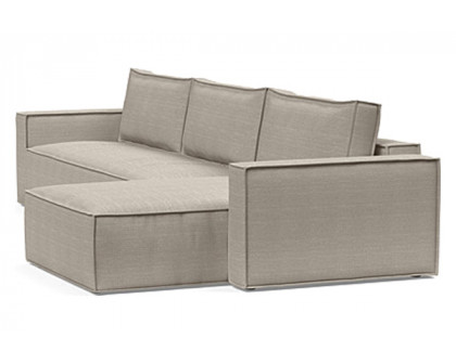 Innovation Living Newilla Sofa Bed With Lounger with Standard Arms - 579 Kenya Gravel