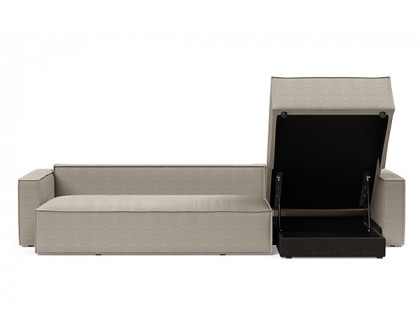 Innovation Living Newilla Sofa Bed With Lounger with Standard Arms - 579 Kenya Gravel