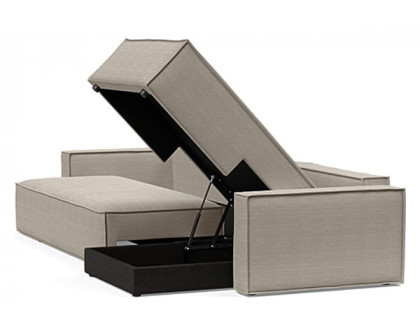 Innovation Living Newilla Sofa Bed With Lounger with Standard Arms - 579 Kenya Gravel