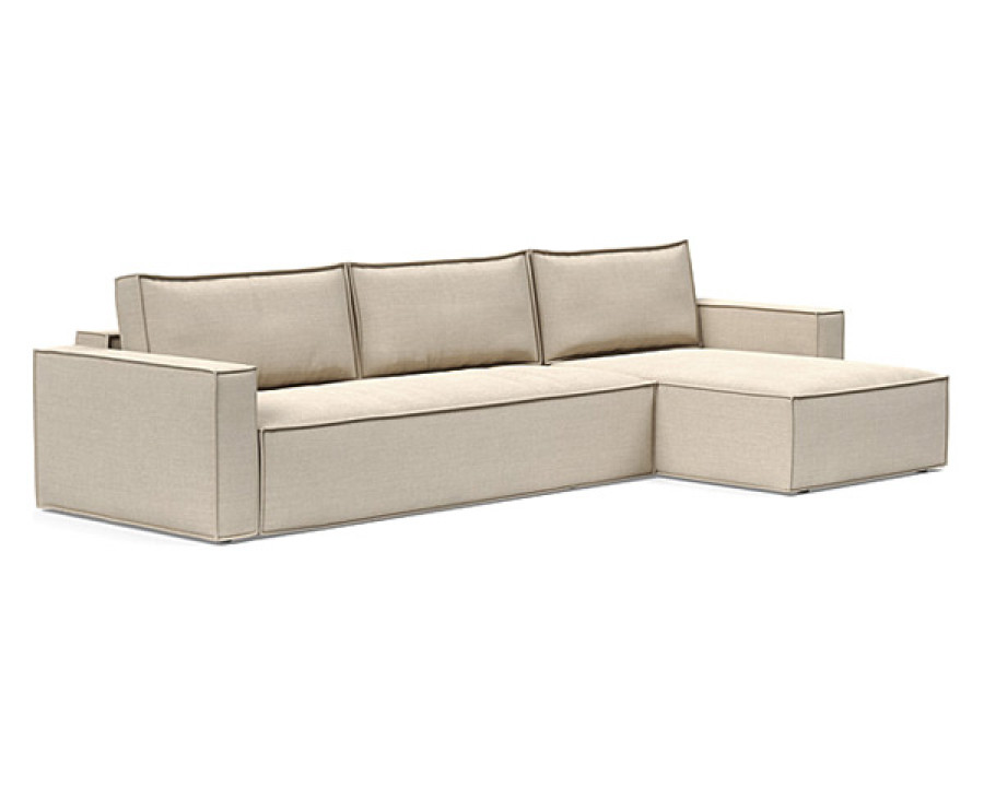 Innovation Living Newilla Sofa Bed With Lounger with Standard Arms - 586 Phobos Latte