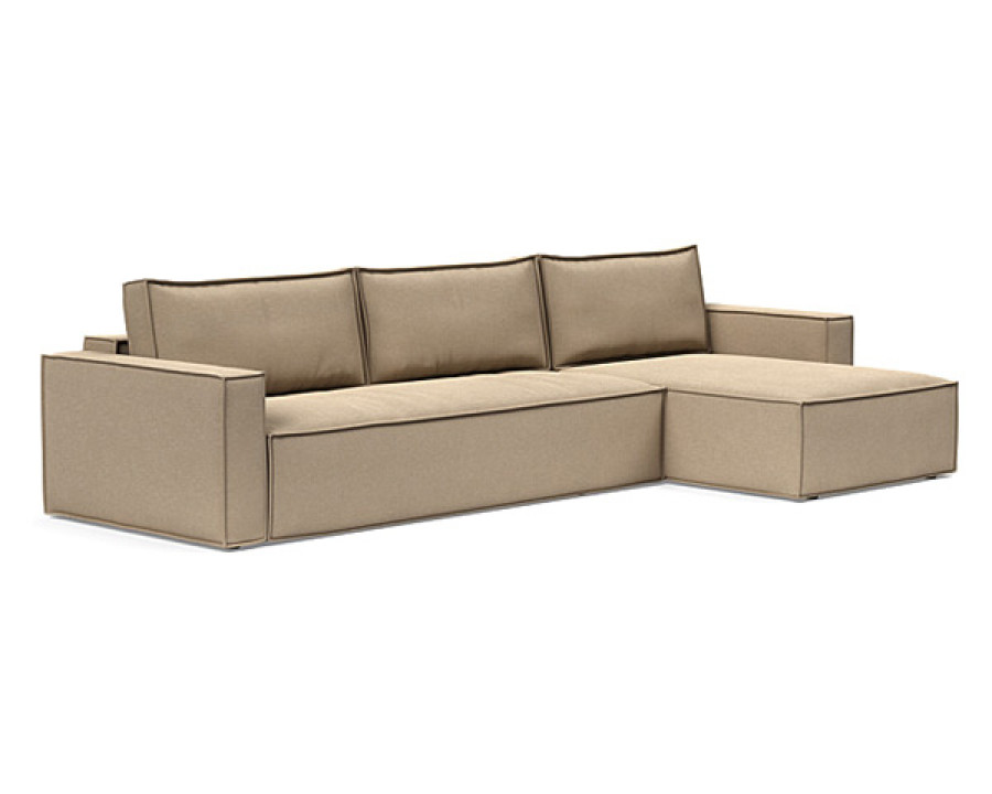 Innovation Living Newilla Sofa Bed With Lounger with Standard Arms - 587 Phobos Mocha