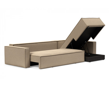 Innovation Living Newilla Sofa Bed With Lounger with Standard Arms - 587 Phobos Mocha