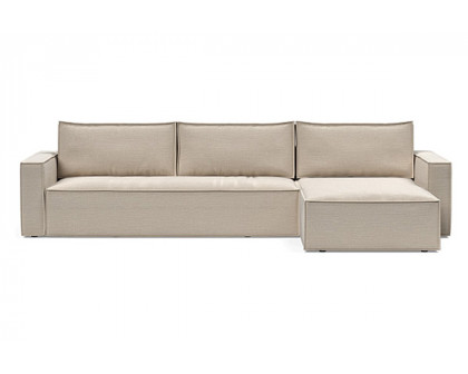 Innovation Living Newilla Sofa Bed With Lounger with Standard Arms - 612 Blida Sand Grey