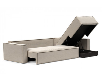 Innovation Living Newilla Sofa Bed With Lounger with Standard Arms - 612 Blida Sand Grey