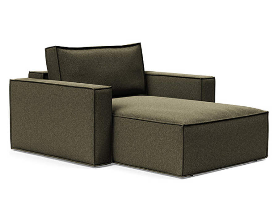 Innovation Living Newilla Lounger Chair with Standard Arms - 535 Bouclé Forest Green