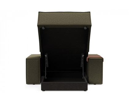 Innovation Living Newilla Lounger Chair with Wide Arms - 535 Bouclé Forest Green